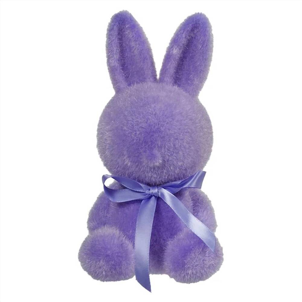 NEW ONE HUNDRED 80 DEGREES flocked sitting bunny in purple